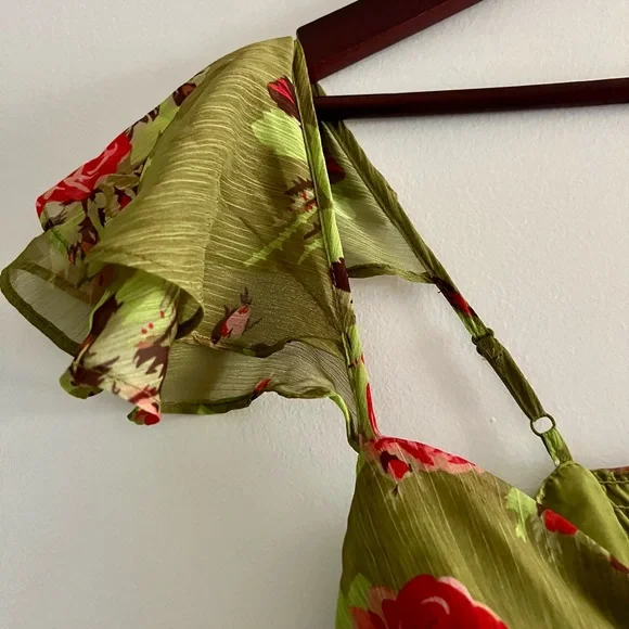 Floral Green Midi Dress - Picture 6 of 10